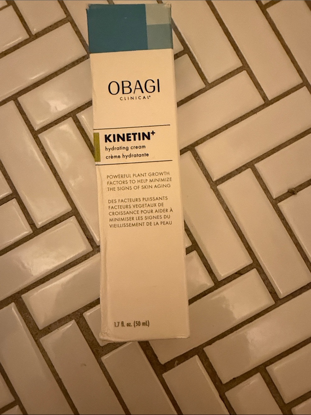 Obagi Kinetin+ Hydrating Cream - White with Blue Teal Accents